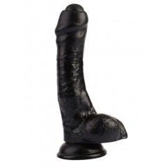 Черный фаллоимитатор Super Sex Cock - 20,5 см.