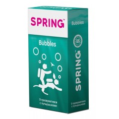 Презервативы SPRING BUBBLES с пупырышками - 9 шт.