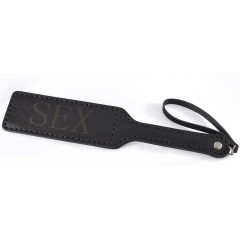 Черная гладкая шлепалка SEX - 35 см.